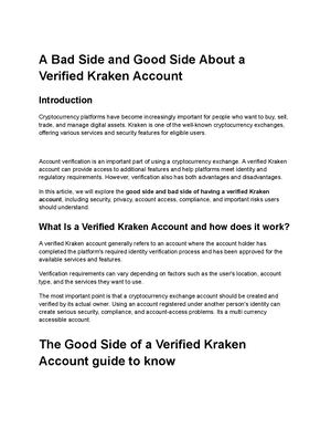 41 Bad Side And Good Side Buy Verified Kraken Account Ultimate Guide