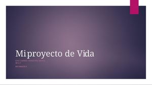 Proyecto de vida ,José Tarazona 1101