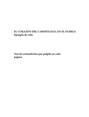 Tomo 1 El Corazón Del Cardiólogo En El Pueblo