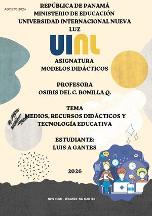 Modelos Didácticos Medios, Recursos Didácticos Y Tecnología Educativa