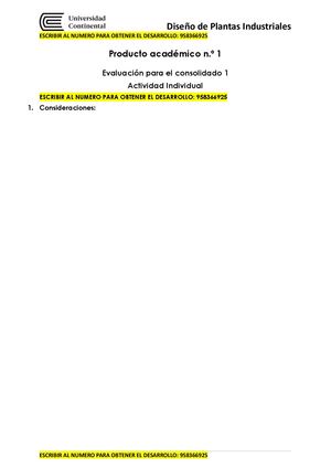 Producto Académico N º 1 (Tarea) Diseño De Plantas Industriales