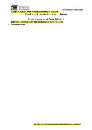 Pa01 Tarea Unidad 1 Ingeco Ingeniería Económica