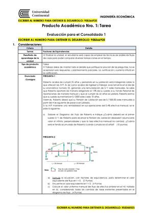 Pa01 Tarea Unidad 1 Ingeco Ingeniería Económica