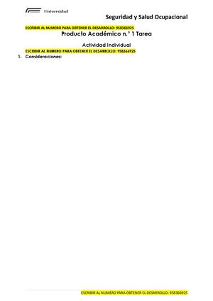 Tarea Proyecto 1 Seguridad Y Salud Ocupacional