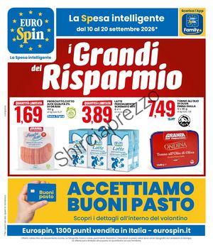 Volantino Eurospin Dal 10 Al 20 Settembre 2026
