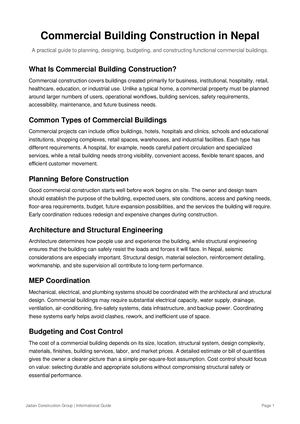 Commercial Building Construction In Nepal Guide