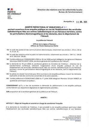 Arrêté Préfectoral N°2026 07 DRCL 0361 Du 30 07 26