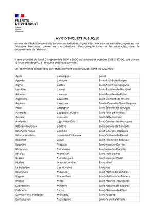 Avis D'ouverture D'enquête Servitudes Radioélect