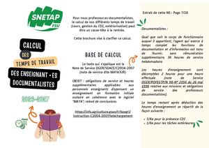 Calcul Temps Travail Brochure Rentrée 2026