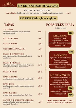 Menu Feria de Nîmes