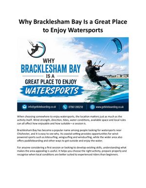A Guide to Watersports Near Bracklesham Bay