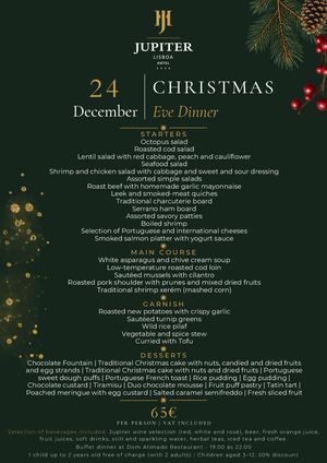Menu Christmas Eve | Jupiter Lisboa Hotel