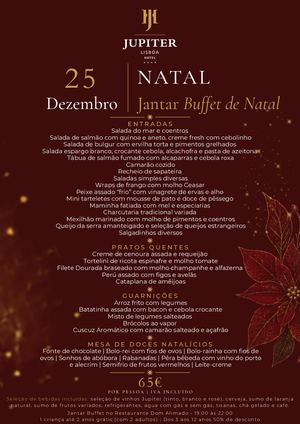 Menu Jantar de Natal | Jupiter Lisboa Hotel
