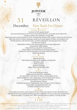 New Year’s Eve Menu 26/27 | Jupiter Lisboa Hotel