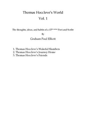 Thomas Hoccleve's World Vol 1