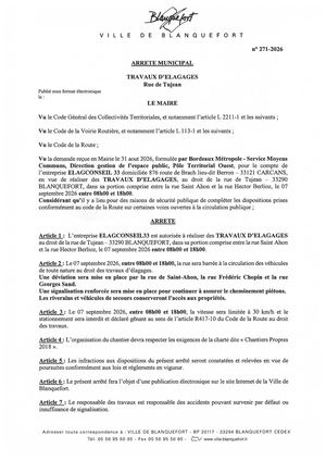 Arrêté n°271-2026