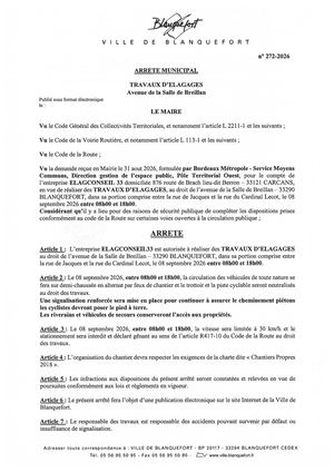 Arrêté n°272-2026