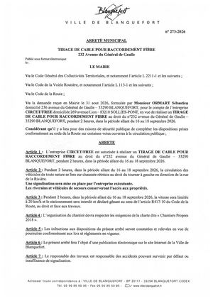 Arrêté n°273-2026
