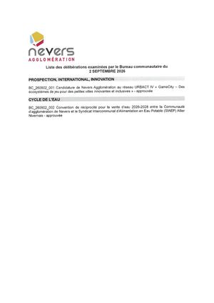 Liste Deliberations BC 260902