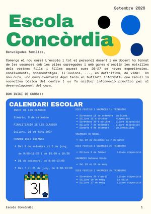 Butlletí Inici De Curs 26 27