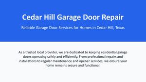 Professional Garage Door Repair And Installation Services In Cedar Hill, Texas