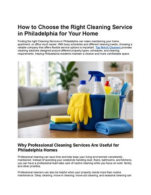 Top Notch Cleaners Cleaning Service In Phillydelphia