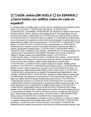 【【✈️GUÍA Jetblue】MI VUELO ⭕ En ESPAÑOL】 ¿Cómo hablar con JetBlue sobre mi vuelo en español?