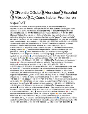 ௹⁐Frontier⁐guía௹atención௹español௹méxico௹⁐¿cómo Hablar Frontier En Español