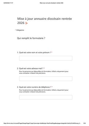 Formulaire Paroisse Ma J Adel