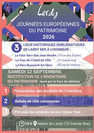 Programme Complet Journées Du Patrimoine Lardy 2026