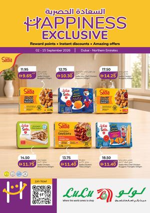 Happiness Exclusive 2 To 15 September 2026 Dxb