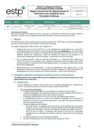 Déplacements Stagiaires 2026 2027