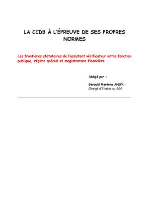 LA CCDB À L’EPREUVE DE SES PROPRES NORMES_ GERAULD MERTONE ANSY