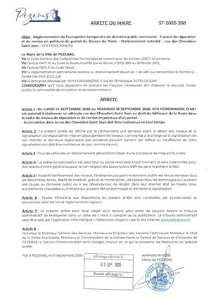 Arrêtés 03 09 26