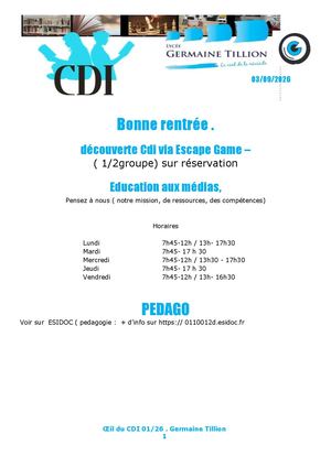 Oeil rentrée 2026