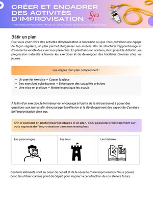 Créer Et Encadrer Des Activités D'impro