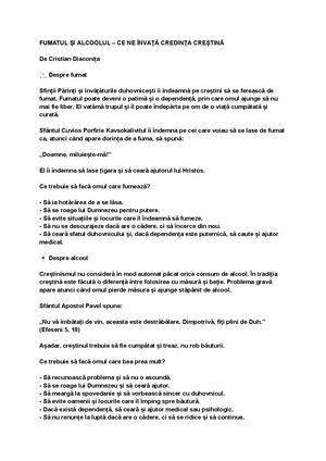 FUMATUL ȘI ALCOOLUL – CE NE ÎNVAȚĂ CREDINȚA CREȘTINĂ