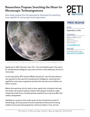 Researchers Propose Searching the Moon for Microscopic Technosignatures