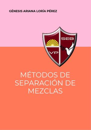 Métodos De Separación De Mezclas