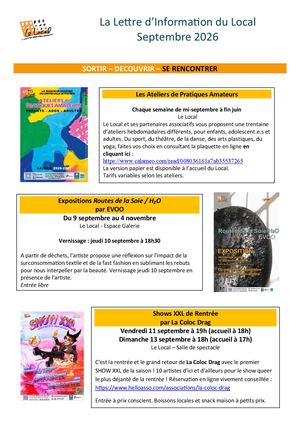 Newsletter Septembre 26
