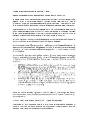 Derecho Mercantil - Historia