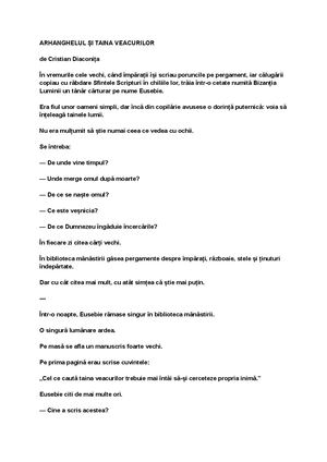 ARHANGHELUL ȘI TAINA VEACURILOR