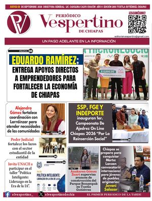 Periodico El Vespertino De Chiapas 03 Septiembre
