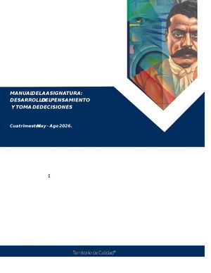 Manual De La Asignatura Desarrollo Del Pensamiento Y Toma De Decisiones