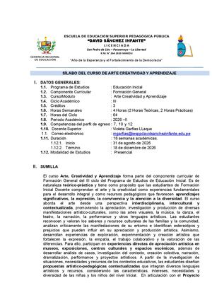 Silabo Inicial Arte Creatividad Iii Ciclo 2026