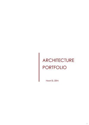 Portfolio Architecture - Noor EL ZEIN
