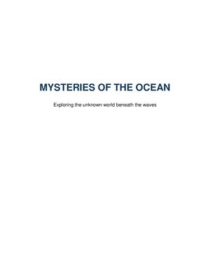 Mysteries Of The Ocean Extended