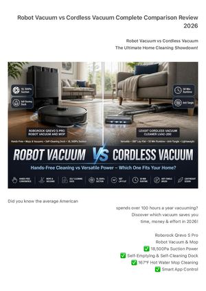 Robot Vacuum Vs Cordless Vacuum Complete Comparison Review 2026