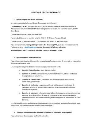 Politique De Confidentialité MAISONS DU MONDE