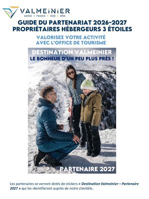 GUIDE DU PARTENARIAT 2026 27 VALMEINIER HEBERGEURS 3 ETOILES